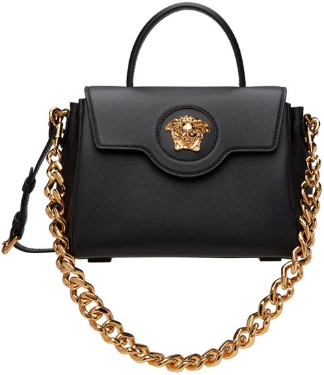 versace black lion head bag|versace la medusa bags.